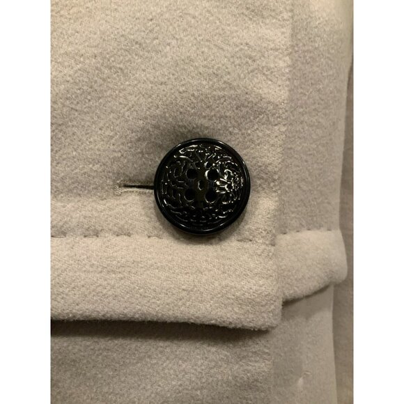 Elie Tahari Cream Double Breasted 100% Wool Pea Coat, Size 6 - Picture 4 of 11